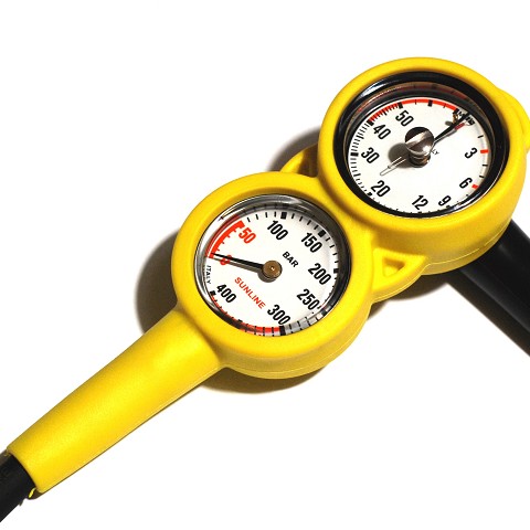 CSBM | Scuba-diving console pressure gauge + depth gauge