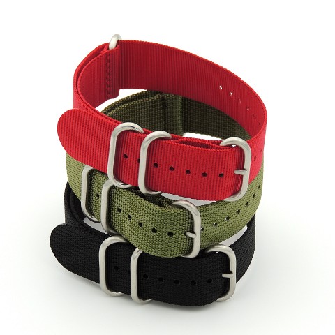 OUR NATO STRAPS HAVE THE FOLLOWING FEATURES:<br>Materials:<br>-Nylon fabric<br>-304L stainless steel buckle and loops